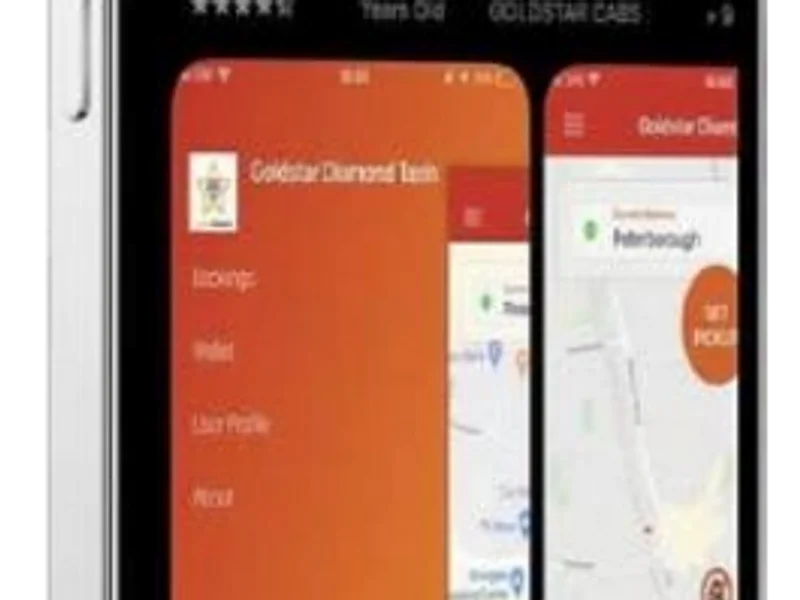 Goldstar Taxi App in a mobile phone